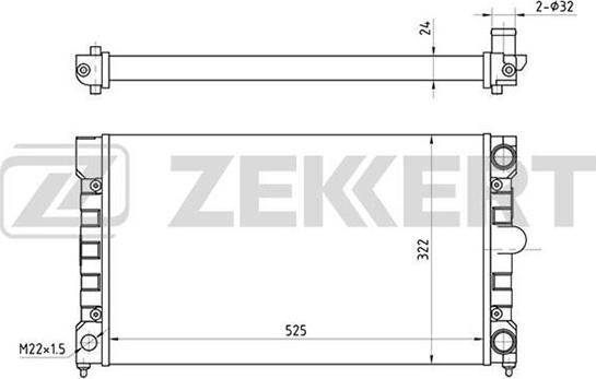 Zekkert MK-1033 - Радиатор, охлаждение двигателя www.autospares.lv