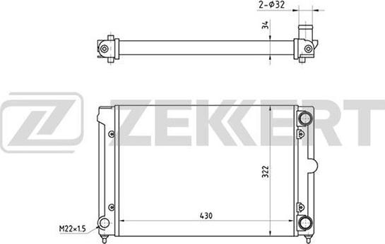 Zekkert MK-1032 - Радиатор, охлаждение двигателя www.autospares.lv