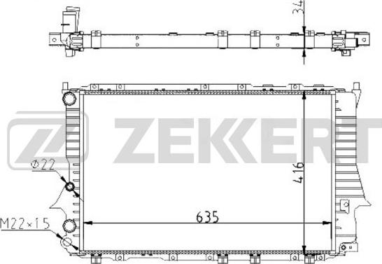 Zekkert MK-1023 - Радиатор, охлаждение двигателя www.autospares.lv