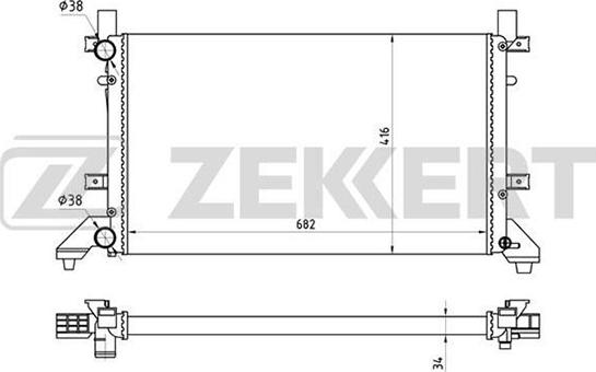 Zekkert MK-1108 - Радиатор, охлаждение двигателя www.autospares.lv