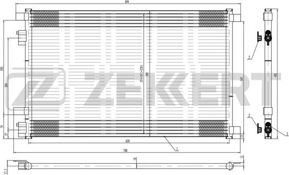 Zekkert MK-3045 - Condenser, air conditioning www.autospares.lv