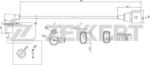 Zekkert SE-4001 - Impulsu devējs, Kloķvārpsta www.autospares.lv