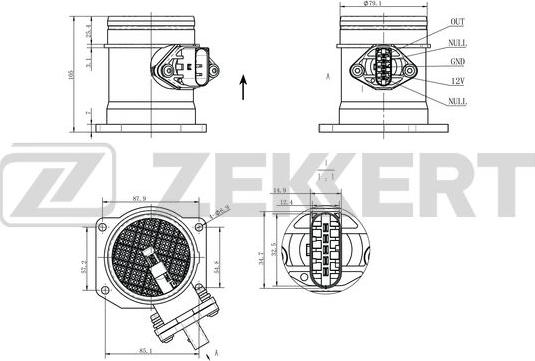 Zekkert SE-1099 - Devējs, Spiediens ieplūdes traktā www.autospares.lv