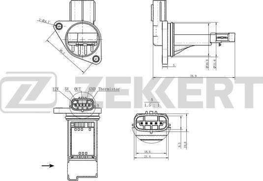 Zekkert SE-1097 - Devējs, Spiediens ieplūdes traktā autospares.lv