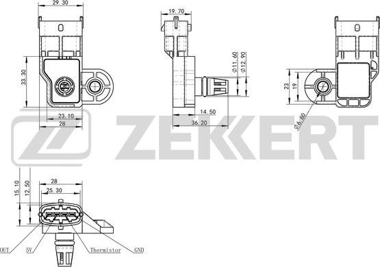 Zekkert SE-1040 - Devējs, Spiediens ieplūdes traktā www.autospares.lv