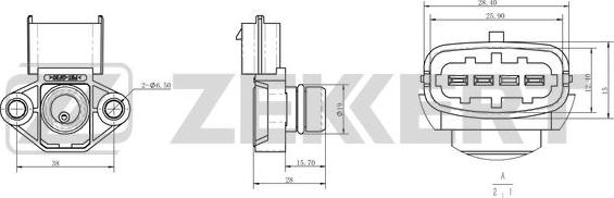 Zekkert SE-1056 - Devējs, Spiediens ieplūdes traktā www.autospares.lv