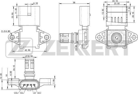 Zekkert SE-1038 - Devējs, Spiediens ieplūdes traktā www.autospares.lv