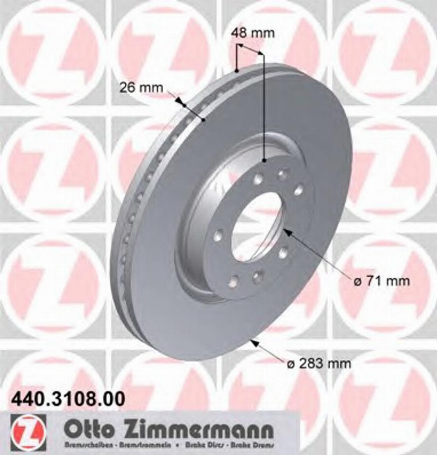 Zimmermann 440.3108.00 - Bremžu diski autospares.lv