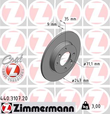 Zimmermann 440.3107.20 - Brake Disc www.autospares.lv