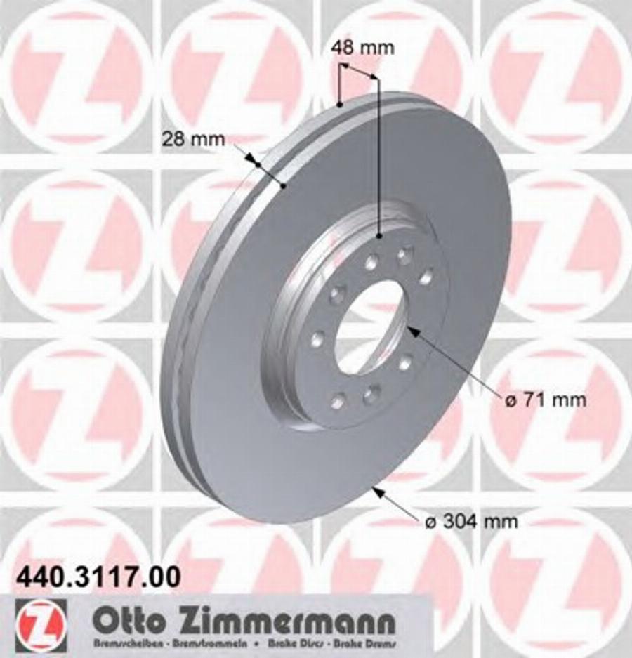 Zimmermann 440.3117.00 - Bremžu diski www.autospares.lv