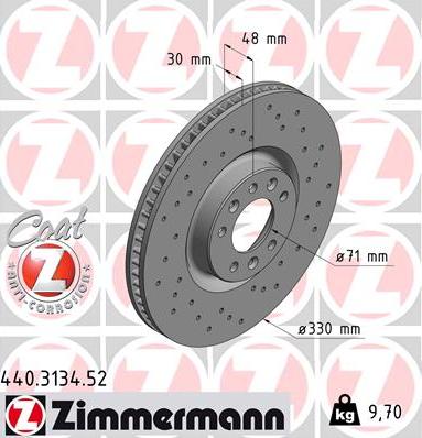 Zimmermann 440.3134.52 - Bremžu diski www.autospares.lv