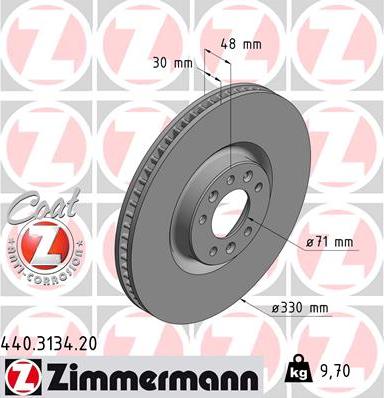 Zimmermann 440.3134.20 - Bremžu diski www.autospares.lv