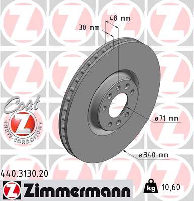 Zimmermann 440.3130.20 - Bremžu diski www.autospares.lv