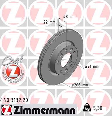 Zimmermann 440.3132.20 - Bremžu diski www.autospares.lv