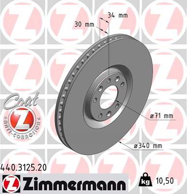 Zimmermann 440.3125.20 - Bremžu diski www.autospares.lv