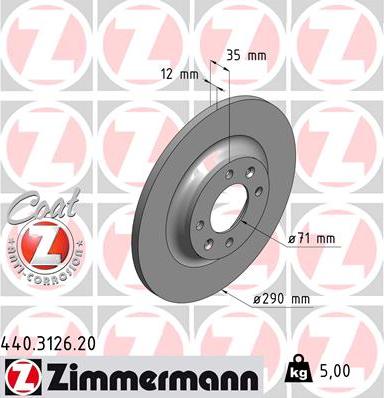 Zimmermann 440.3126.20 - Bremžu diski autospares.lv