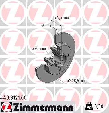 Zimmermann 440.3121.00 - Brake Disc www.autospares.lv