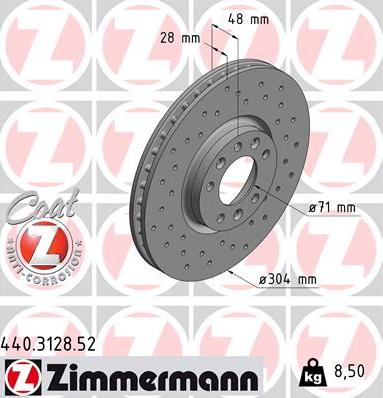 Zimmermann 440.3128.52 - Bremžu diski autospares.lv