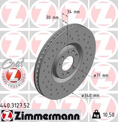 Zimmermann 440.3127.52 - Brake Disc www.autospares.lv