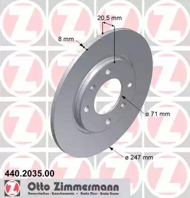 Zimmermann 440.2035.00 - Тормозной диск www.autospares.lv