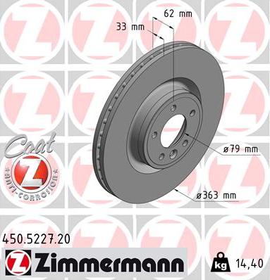 Zimmermann 450.5227.20 - Bremžu diski www.autospares.lv