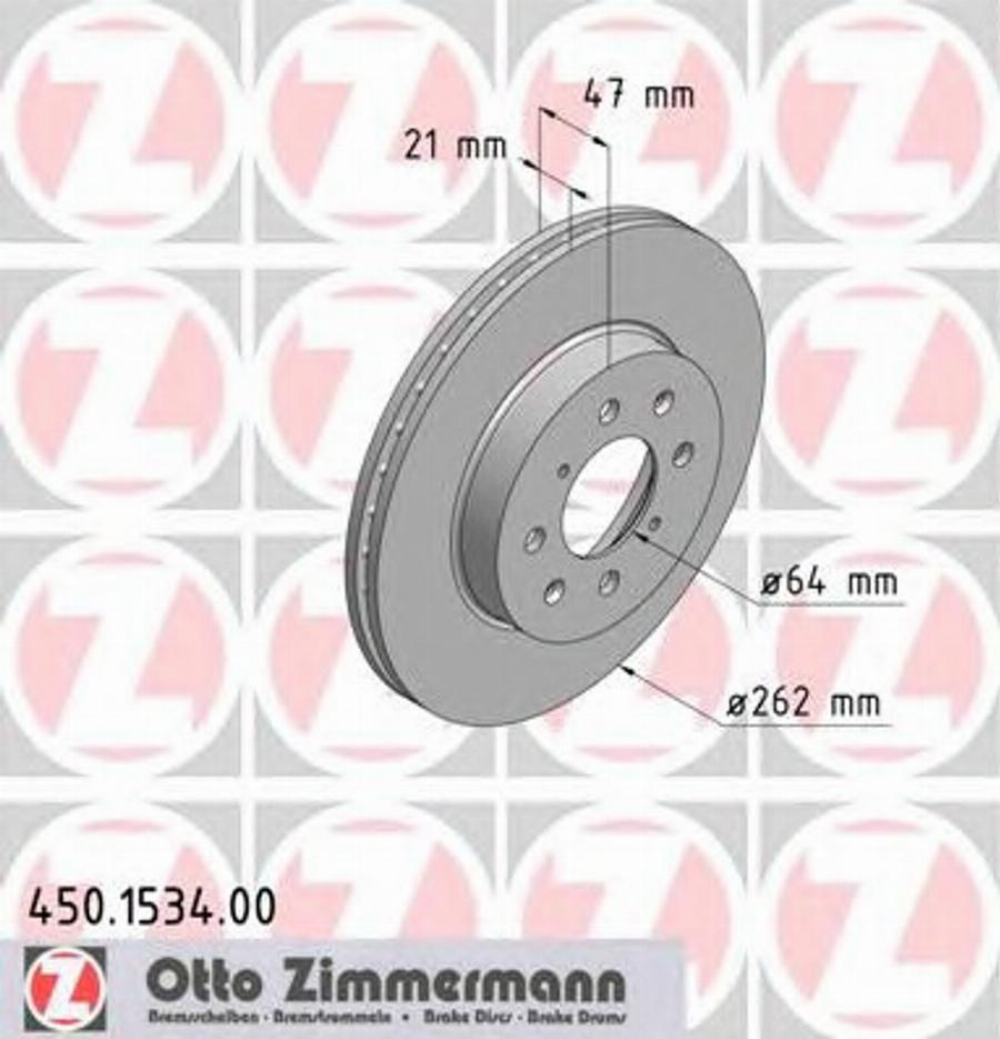 Zimmermann 450.1534.00 - Bremžu diski autospares.lv