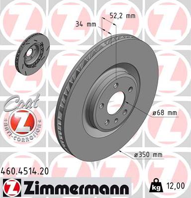 Zimmermann 460.4514.20 - Bremžu diski www.autospares.lv