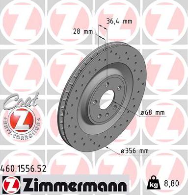 Zimmermann 460.1556.52 - Bremžu diski www.autospares.lv