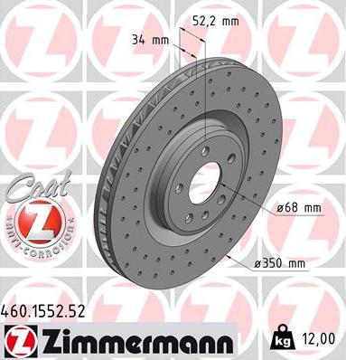 Zimmermann 460.1552.52 - Bremžu diski www.autospares.lv