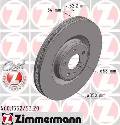 Zimmermann 460.1552.20 - Bremžu diski www.autospares.lv