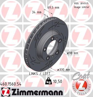 Zimmermann 460.1560.54 - Bremžu diski www.autospares.lv