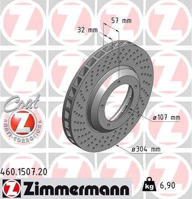 Zimmermann 460.1507.20 - Bremžu diski www.autospares.lv