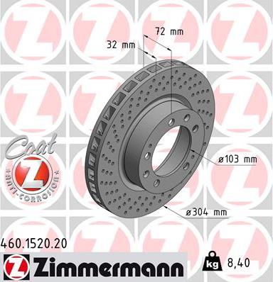 Zimmermann 460.1520.20 - Bremžu diski www.autospares.lv