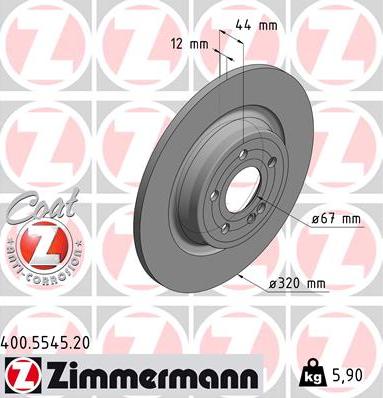 Zimmermann 400.5545.20 - Bremžu diski www.autospares.lv