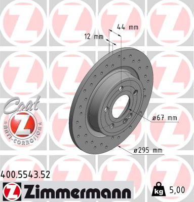 Zimmermann 400.5543.52 - Bremžu diski www.autospares.lv