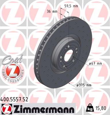 Zimmermann 400.5557.52 - Bremžu diski www.autospares.lv