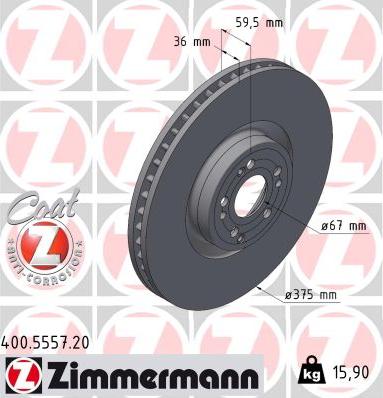 Zimmermann 400.5557.20 - Bremžu diski www.autospares.lv