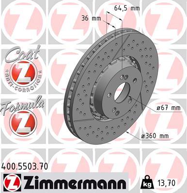 Zimmermann 400.5503.70 - Bremžu diski www.autospares.lv