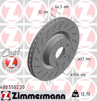 Zimmermann 400.5502.20 - Bremžu diski www.autospares.lv