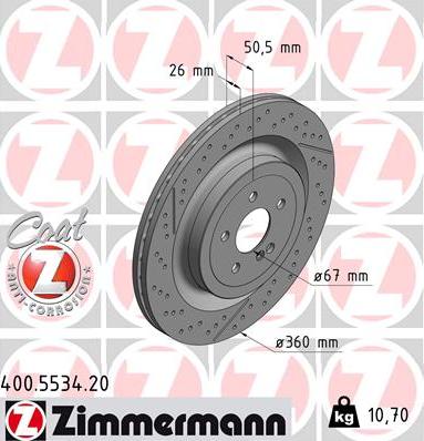 Zimmermann 400.5534.20 - Bremžu diski www.autospares.lv