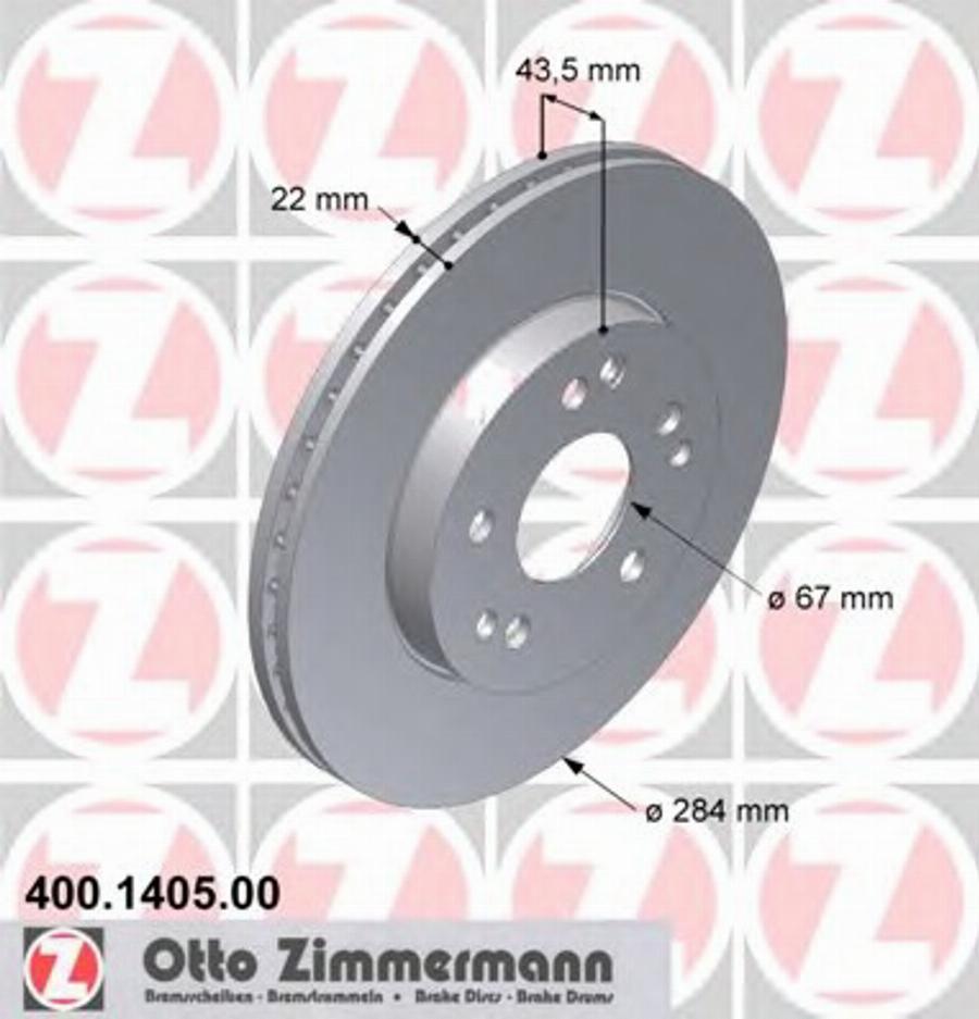 Zimmermann 400 1405 00 - Bremžu diski www.autospares.lv