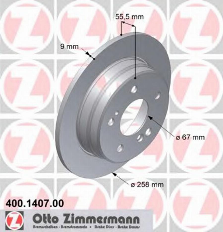 Zimmermann 400 1407 00 - Bremžu diski www.autospares.lv