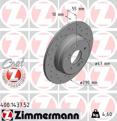 Zimmermann 400.1437.52 - Bremžu diski www.autospares.lv