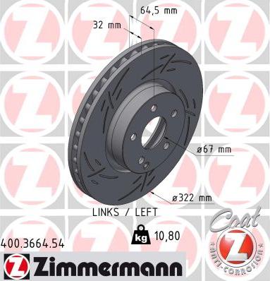 Zimmermann 400.3664.54 - Bremžu diski www.autospares.lv