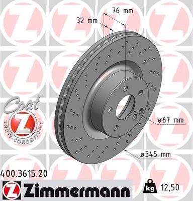 Zimmermann 400.3615.20 - Bremžu diski www.autospares.lv