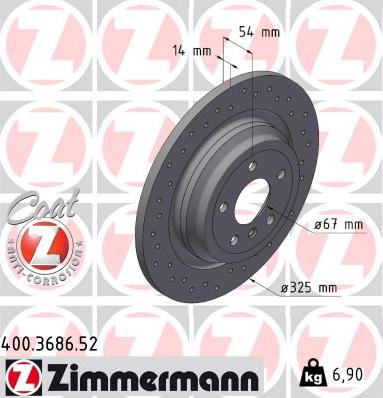 Zimmermann 400.3686.52 - Bremžu diski www.autospares.lv