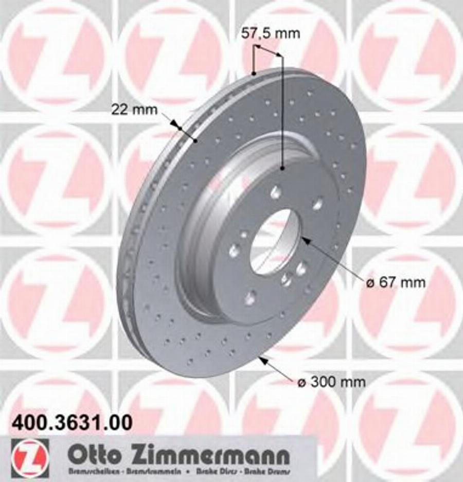 Zimmermann 400363100 - Bremžu diski www.autospares.lv