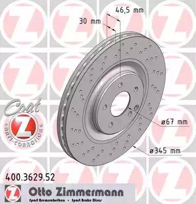 Zimmermann 400.3629.52 - Bremžu diski www.autospares.lv