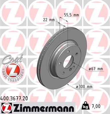 Zimmermann 400.3677.20 - Bremžu diski www.autospares.lv