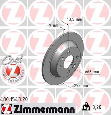 Zimmermann 480.1543.20 - Bremžu diski www.autospares.lv